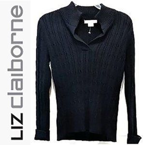 LIZ CLAIBORNE * CABLE KNIT SWEATER